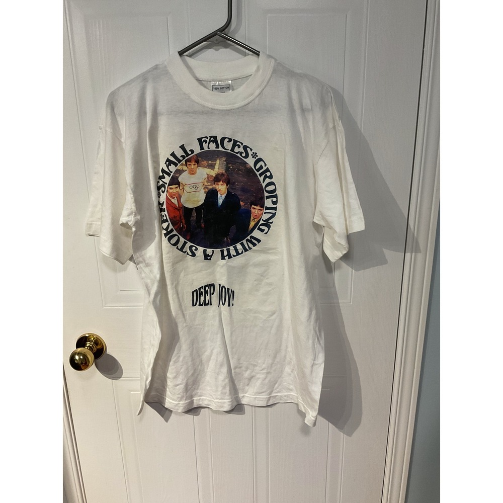 Small Faces Graphic T-Shirt Mens Large White Good Groping With A Stoker Band Tee
